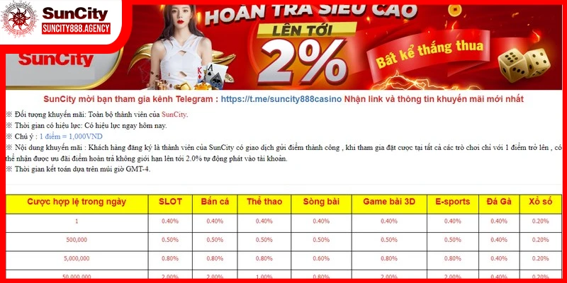 Nhận tiền hoàn trả khi cược thua với tỷ lệ hấp dẫn